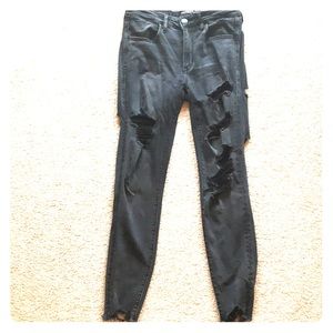 Black skinny jeans with rips